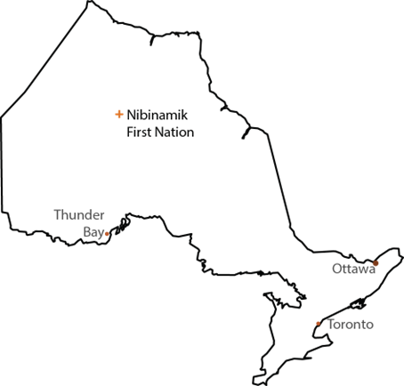 Figure 1: Context map: Nibinamik within Ontario